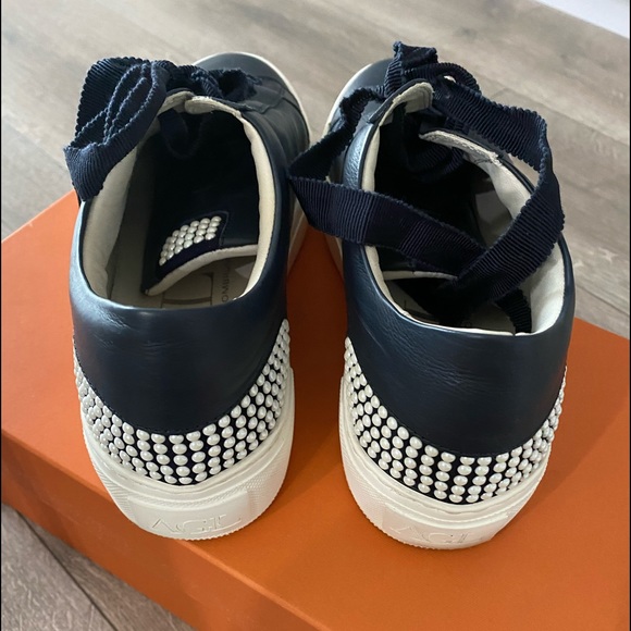 ⬇️ PRICE ⬇️ AGL - Pearl Sneaker In Blue Leather - 37 / 7 - Picture 2 of 10